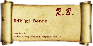 Régi Bence névjegykártya