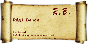 Régi Bence névjegykártya